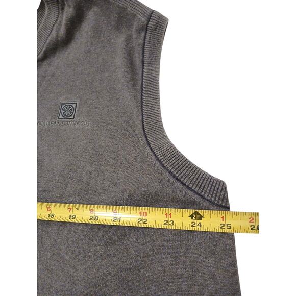 Cutter & Buck Sweater Vest SPA Logo Luxury Mens XXL Gray Cotton Knit Active Golf - Picture 9 of 13